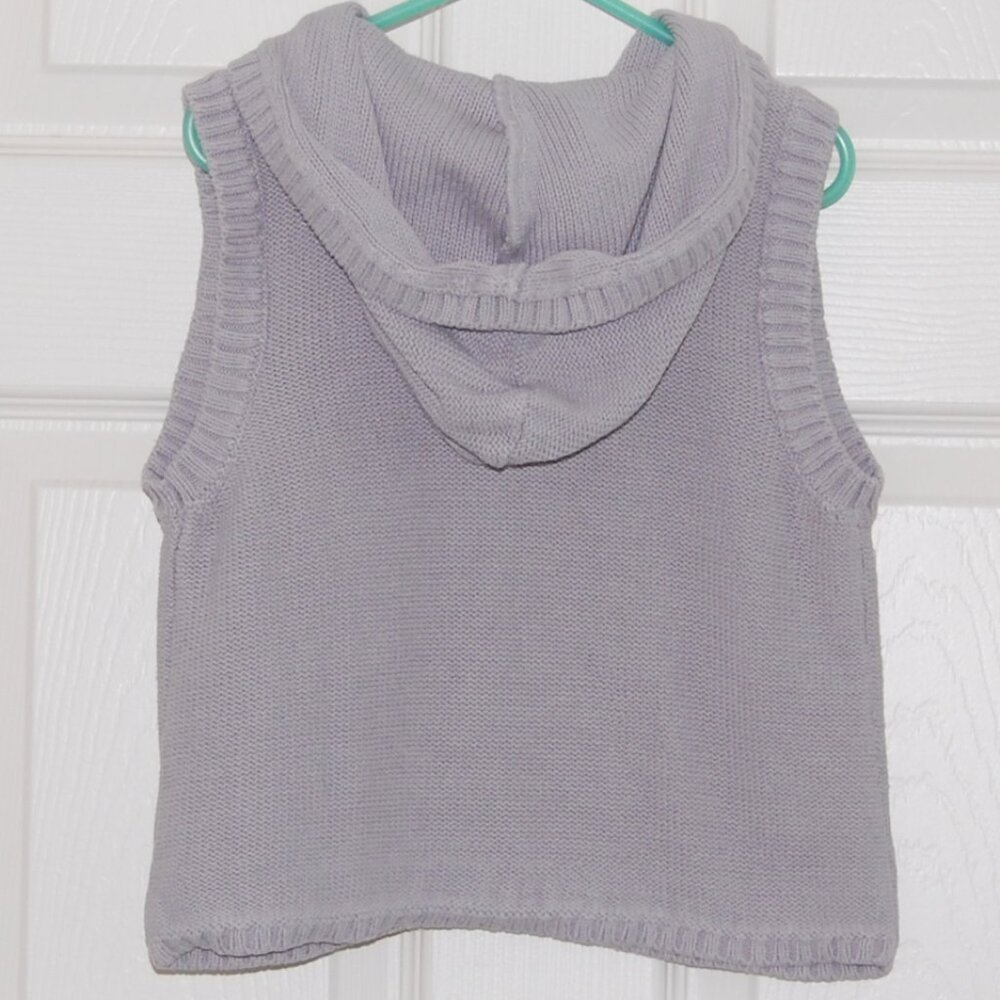 Greendog Girls Size 6, Gray 2-Button Knit Vest, Sleeveless Cardigan - Picture 2 of 9